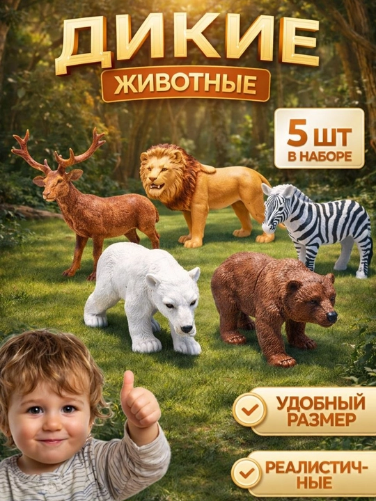 Фигурки домашних и диких животных - 