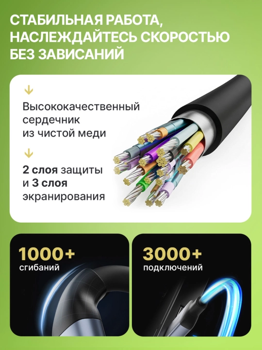 USB Type-C → HDMI kabeli 4K 60Hz, 1 m, Type-C dan HDMI adapter, bir tomonlama