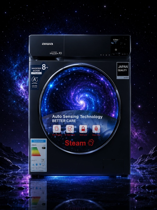 AIWA kir moshina Inverter Direct Drive Steam kir yuvish mashinasi, 8 kg