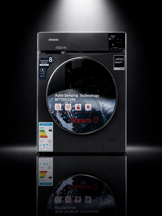 AIWA Inverter Direct Drive Steam kir yuvish mashinasi, 8 kg - 