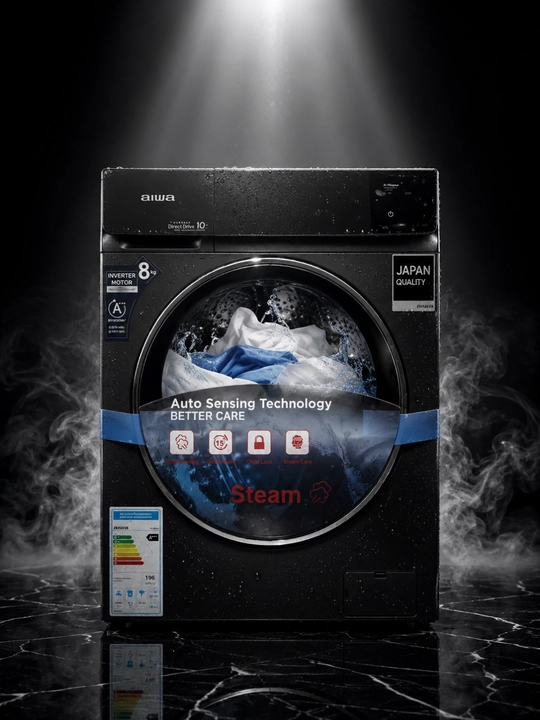 AIWA Inverter Direct Drive Steam kir yuvish mashinasi, 8 kg
