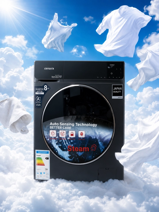AIWA Inverter Direct Drive Steam kir yuvish mashinasi, 8 kg