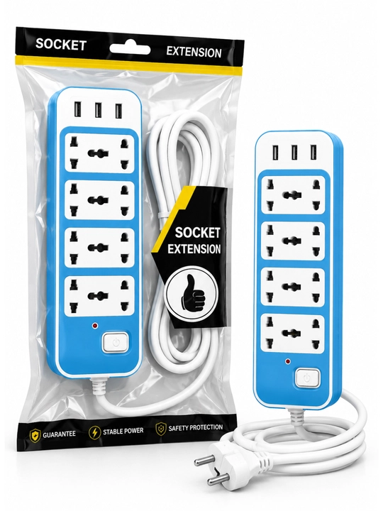 USB, Type-C, himoya va Premium rozetkalarga ega universal tarmoq uzaytirgichi