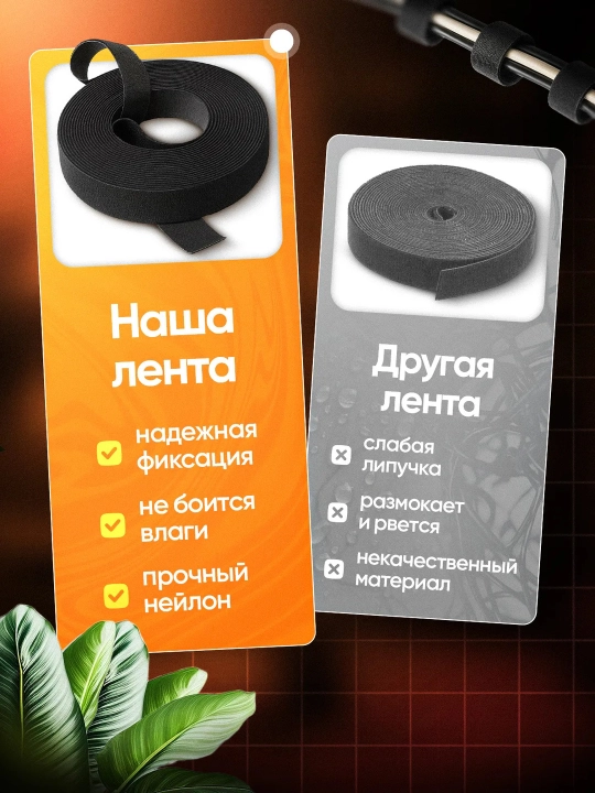 Лента липучка для проводов 5 м, стяжка для кабелей, многоразовая, органайзер проводов