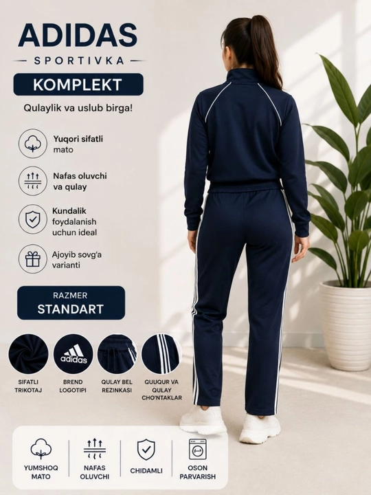 Ayollar kiyimi, ayollar sport kostyumi, sport va sayr uchun, standart ulcham 44-48