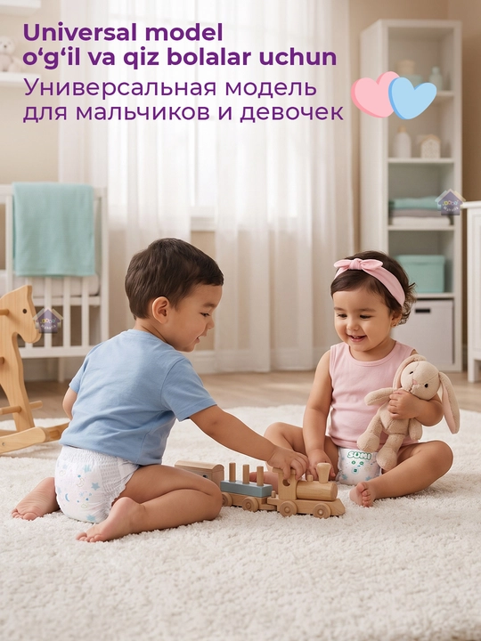 SUMI o‘g‘il va qiz bolalar uchun taglik-trusiklar, 4, 5, 6 o‘lcham