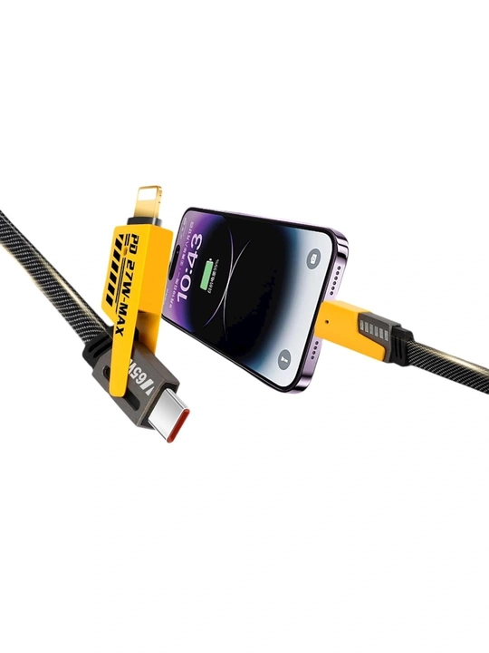 Универсальный кабель 4 в 1 | USB, USB-C и Lightning | Быстрая зарядка и передача данных