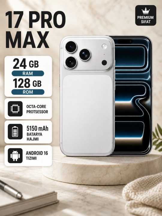 Смартфон A17 Pro Max, 16/128 ГБ, дисплей 6.75", батарея 5160 мАч - 