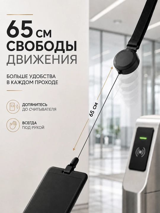 Бейдж с ретрактором и лентой, держатель для пропуска, ID карты, карточки сотрудника