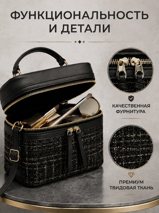 Сумка женская, через плечо, кросс-боди, косметичка, экокожа, в стиле Zara