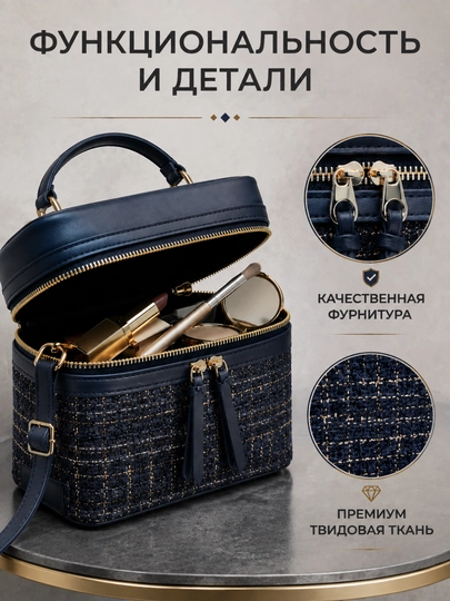 Сумка женская, через плечо, кросс-боди, косметичка, экокожа, в стиле Zara