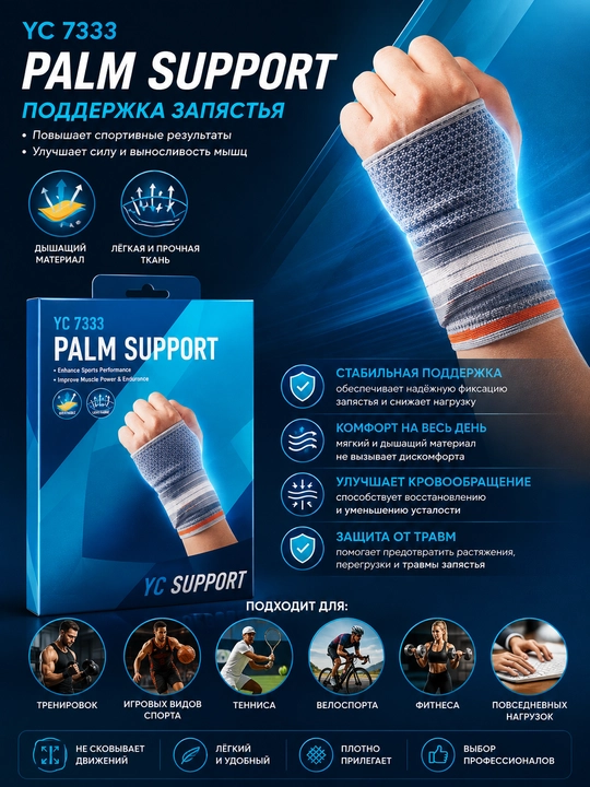 YC Support YC 7333 Sport uchun bilak va kaft fiksatori - 