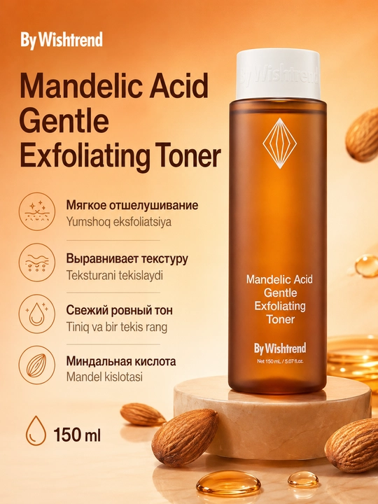Tonik-eksfoliant By Wishtrend Mandelic Acid Gentle Exfoliating Toner, 150 ml - 