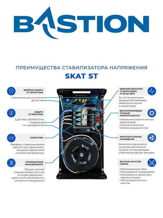 SKAT ST-20000 — 20 kVA simistorli tarmoq kuchlanishini stabilizatori