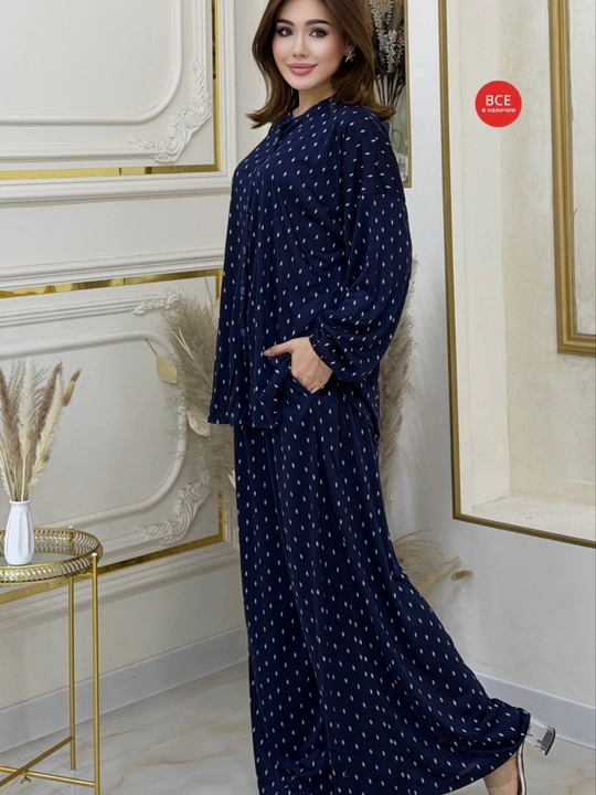Ayollar uchun tunika lozim komplekti, naqshli ikki qismli casual kostyum