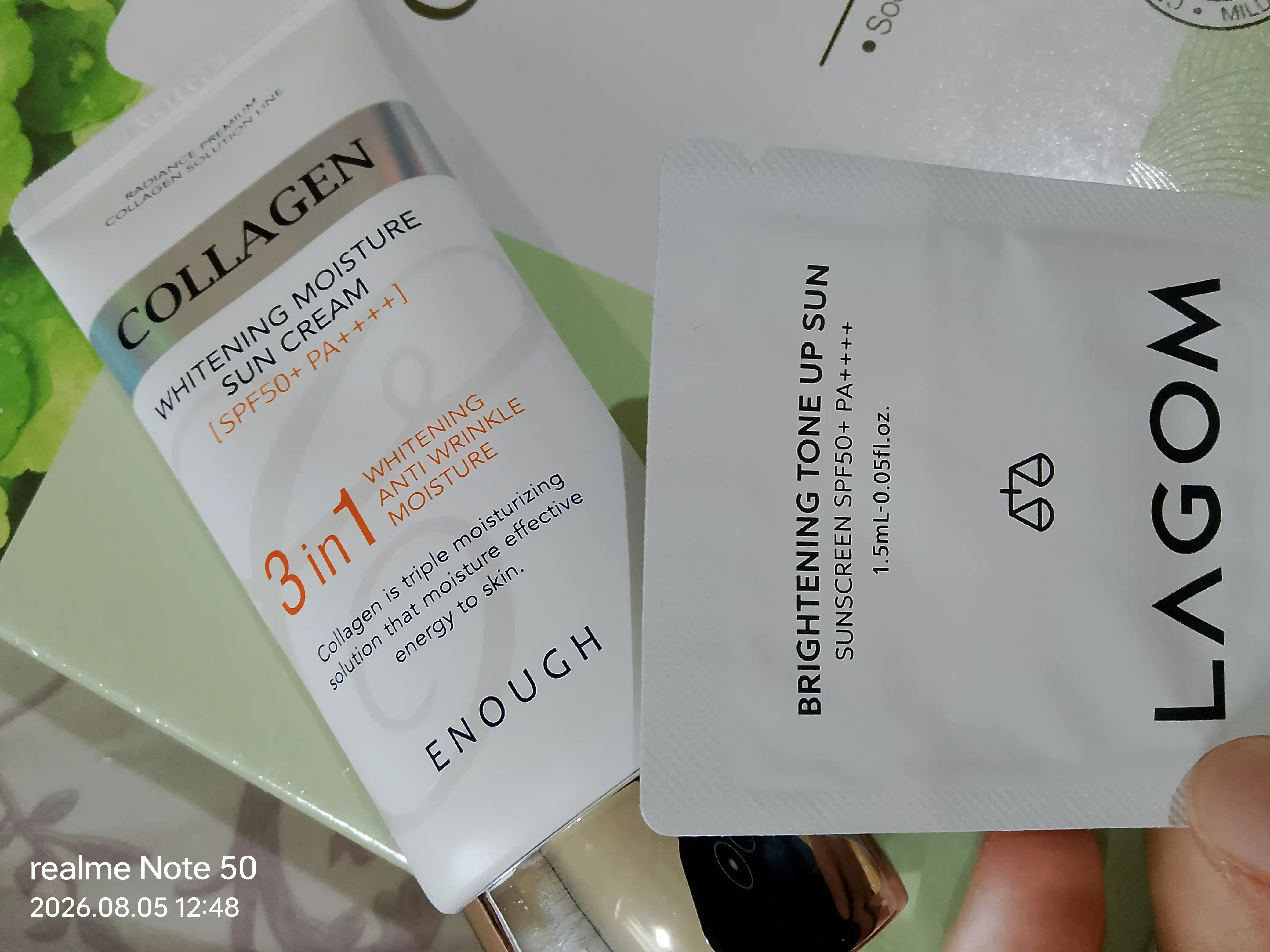 Koreyani quyoshdan hiimoyalovchi krem,yuz uchun Enough 3 tasi 1 da SPF50 PA+++, kollagenli