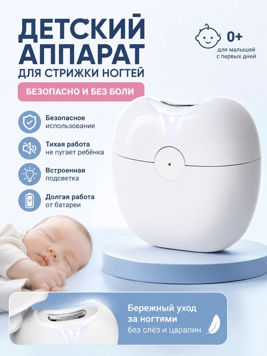 Bolalar uchun elektr tirnoq olgich – Xavfsiz, jim ishlaydigan, ixcham elektr nail trimmer - 