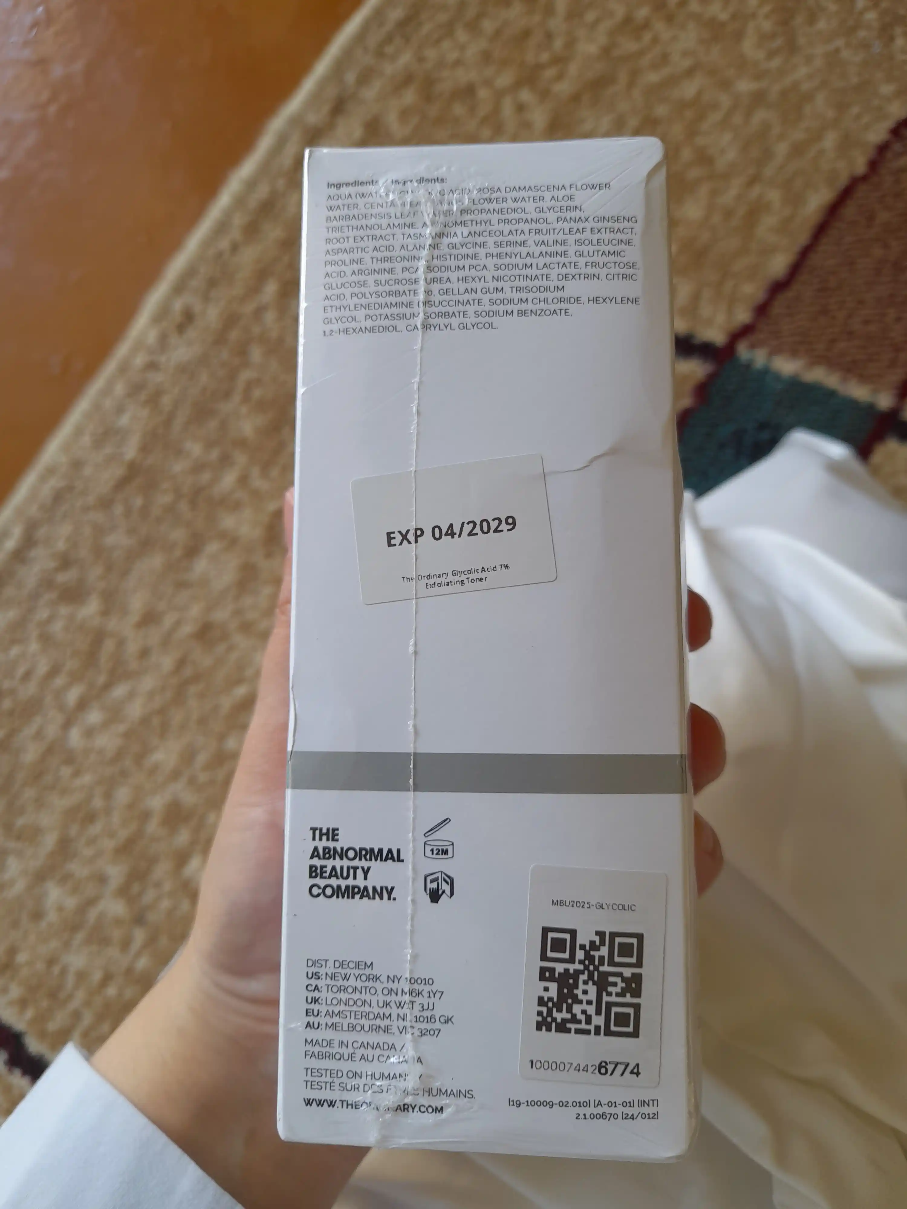 The Ordinary Glycolic Acid 7% Exfoliating Toner - тоник с 7% гликолевой кислотой, 240 мл
