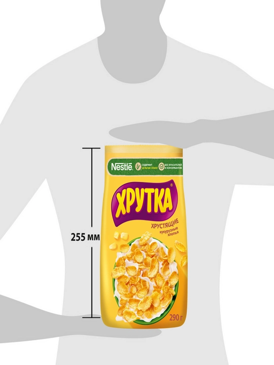 HRUTKA kalsiy bilan boyitilgan qarsildoq makkajo'xori parchalari, 290 g