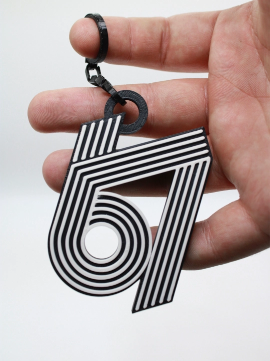 Брелок 67 Six Seven / 3D брелок на ключи и рюкзак, стильный сувенир