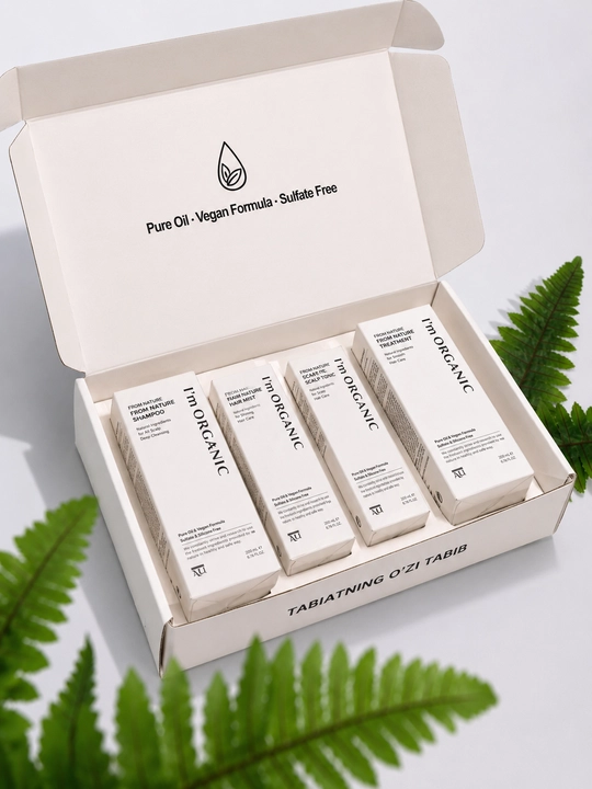 5 bosqichli soch parvarish to'plami, I'M ORGANIC - 