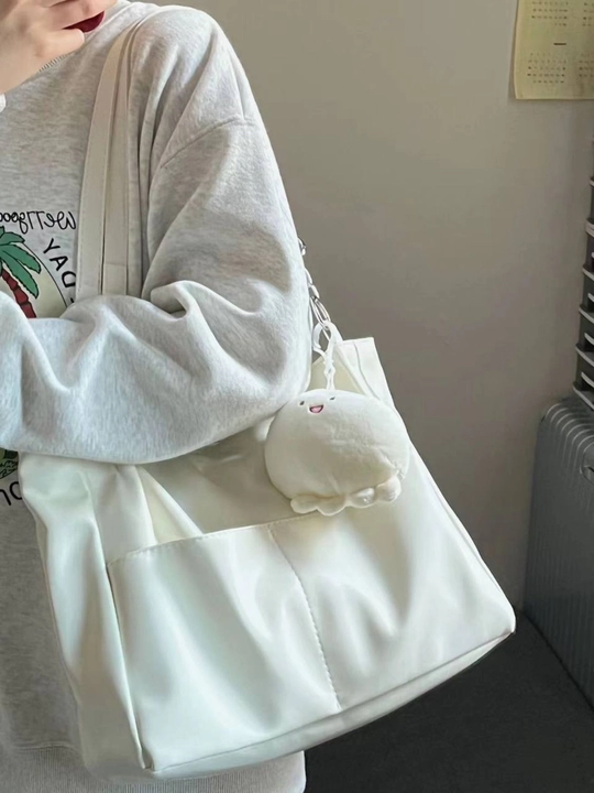 Ayollar shopper sumkasi, eko charm, A4 format uchun, yelkaga, ish va o‘qish uchun