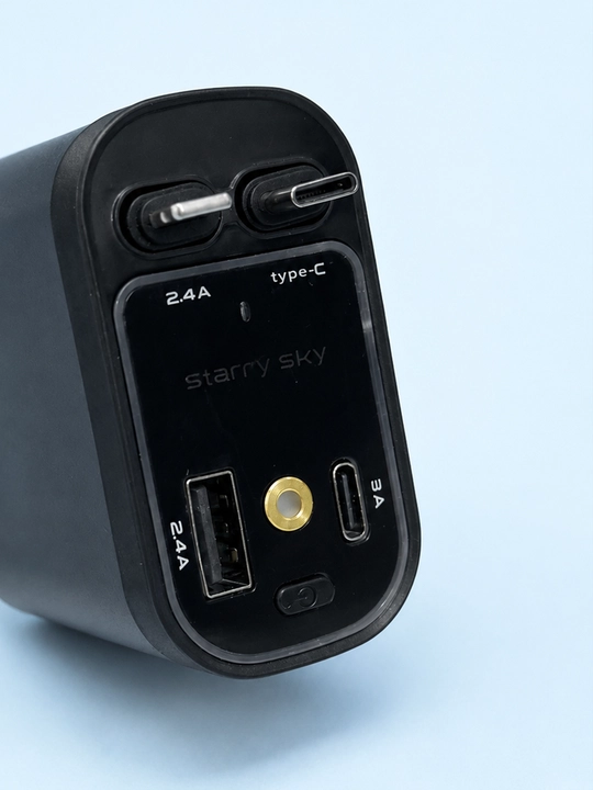 Автомобильное зарядное устройство 4 в 1 с Type-C, Lightning, USB, кабель 60 см