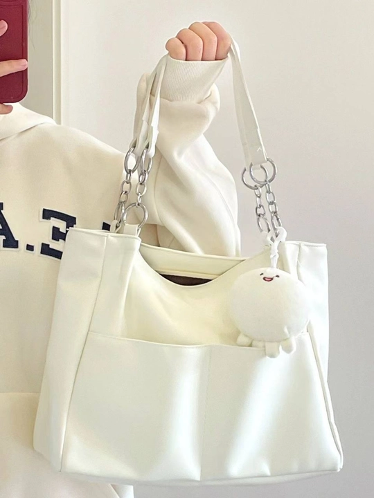 Ayollar shopper sumkasi, eko charm, A4 format uchun, yelkaga, ish va o‘qish uchun