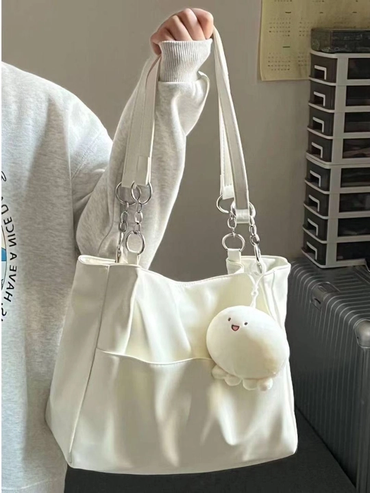 Ayollar shopper sumkasi, eko charm, A4 format uchun, yelkaga, ish va o‘qish uchun