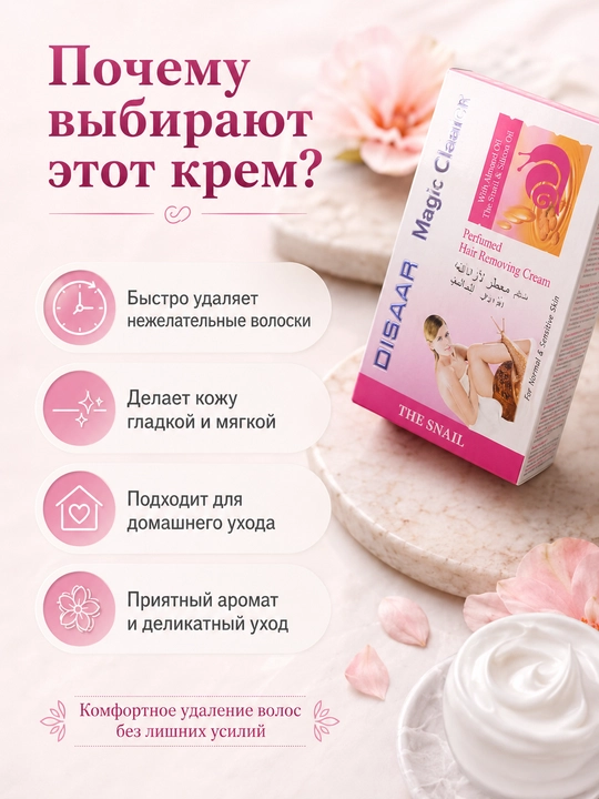 Крем для депиляции с алоэ вера или улиточным муцином для чувствительной кожи