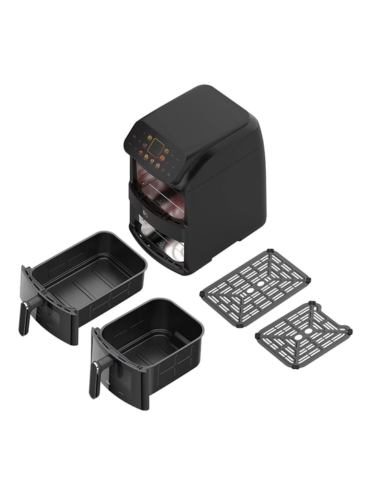 Аэрогриль 10 в 1 с двумя чашами BQ AF1111S 11л, 2500Вт, 8программ, Технология 360° Dual Cyclone