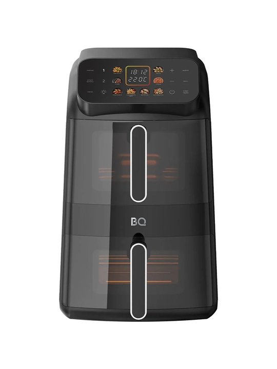 Аэрогриль 10 в 1 с двумя чашами BQ AF1111S 11л, 2500Вт, 8программ, Технология 360° Dual Cyclone