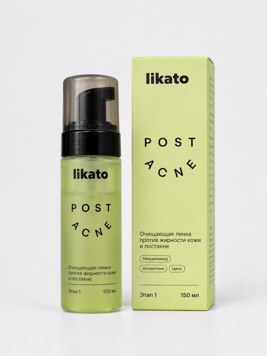 Yuzni yuvish uchun penka, yog'li teri va postakne uchun umivalka  Likato Post Acne, 150 ml
