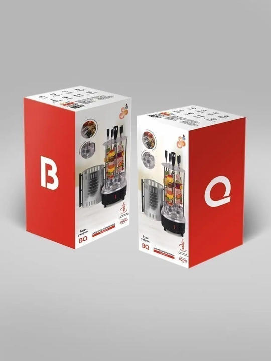 Электрошашлычница для кухни BQ BBQ 1001, мощность 1000Вт, до 240°C, 5 шампуров
