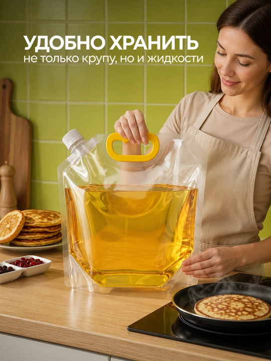 Пакеты-контейнеры для круп с крышкой и воронкой