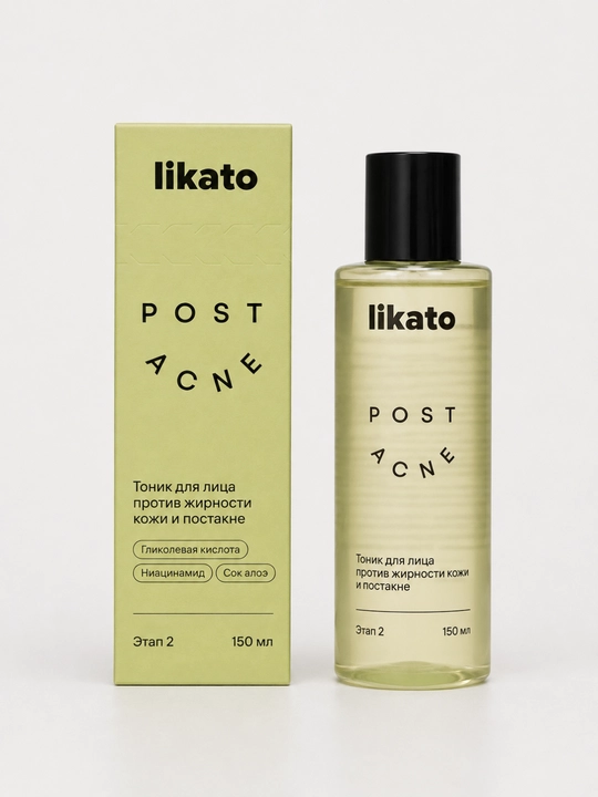 Yuz uchun tonik, yog‘lanish va postaknega qarshi, LIKATO  niatsinamid bilan, 150 ml