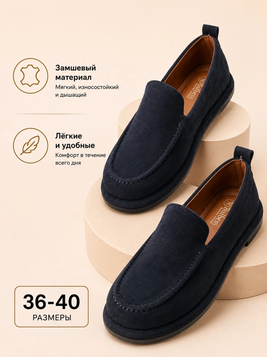 Ayollar uchun mokasinlar, zamsh material, qulay kundalik poyabzal, kuz mavsumi uchun,36-40
