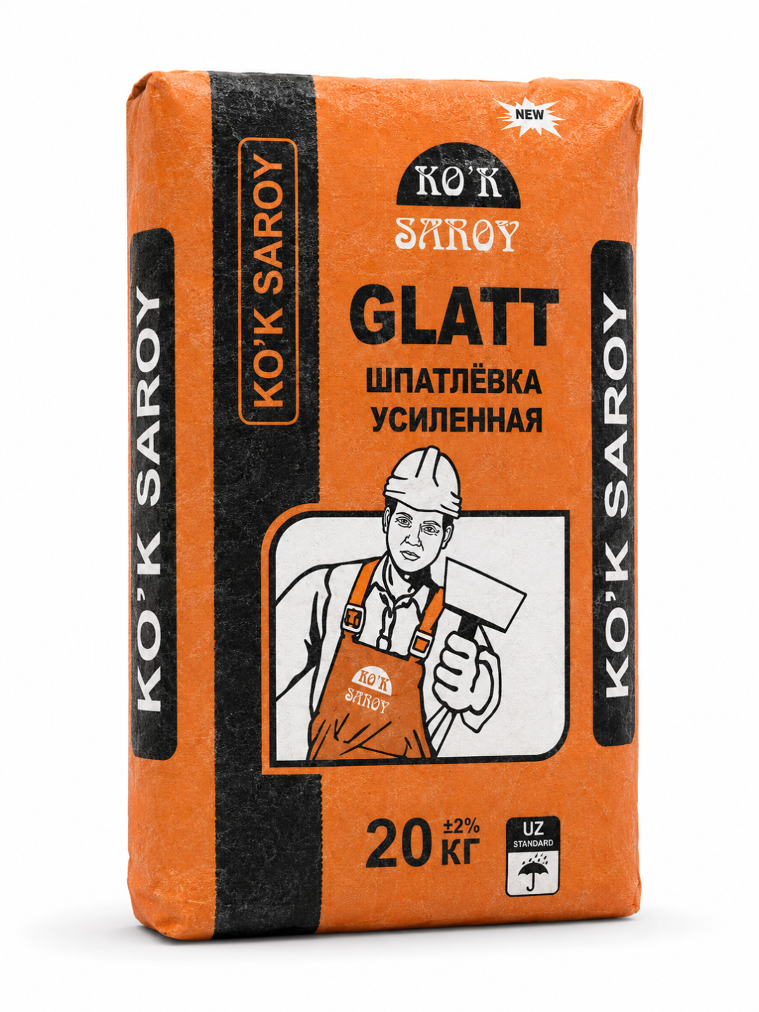 KO'K SAROY GLATT kuchaytirilgan finish shpatlyovka 20 kg, finish shpaklyovka