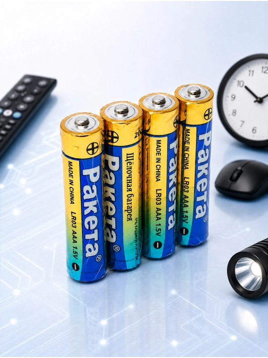 Kichik batareykalar Raketa alkaline AAA va AA 1.5 V,