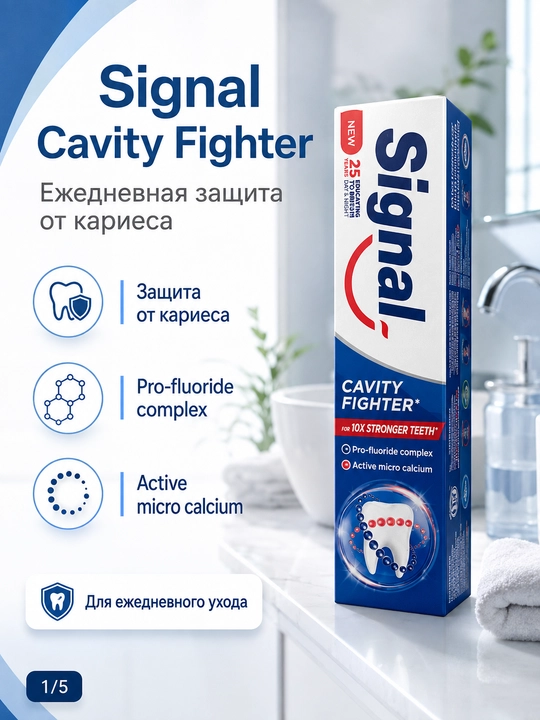 Зубная паста против кариеса с фторидом и микрокальцием для укрепления эмали - 