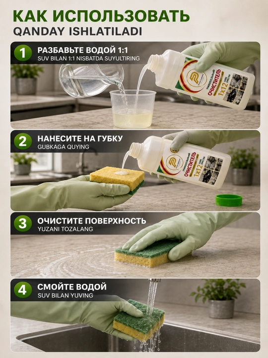 Чистящее средство Pure Cleaner 1 кг + 250 г универсальное для кухни, ванной, для пола