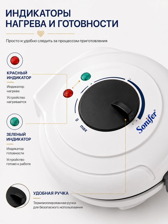 Мультипекарь 5 в 1, сэндвичница и вафельница, антипригарное покрытие, 1200 Вт