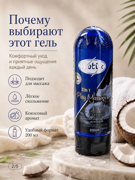 Tanlash uchun xushbo‘y hidli 2 ta 1 da massaj geli, 200 ml