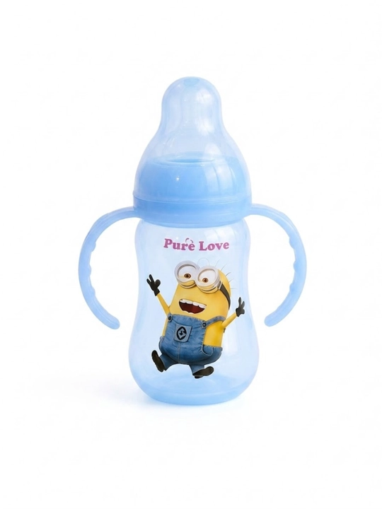 TEDDY Детская силиконовая бутылочка 125 мл, BPA FREE, антиколиковая, с ручками, 0+ месяцев - 