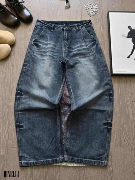 Keng baggi jinsi ETHER, erkaklar va ayollar va o‘smirlar uchun, S-XL o‘lchamlari