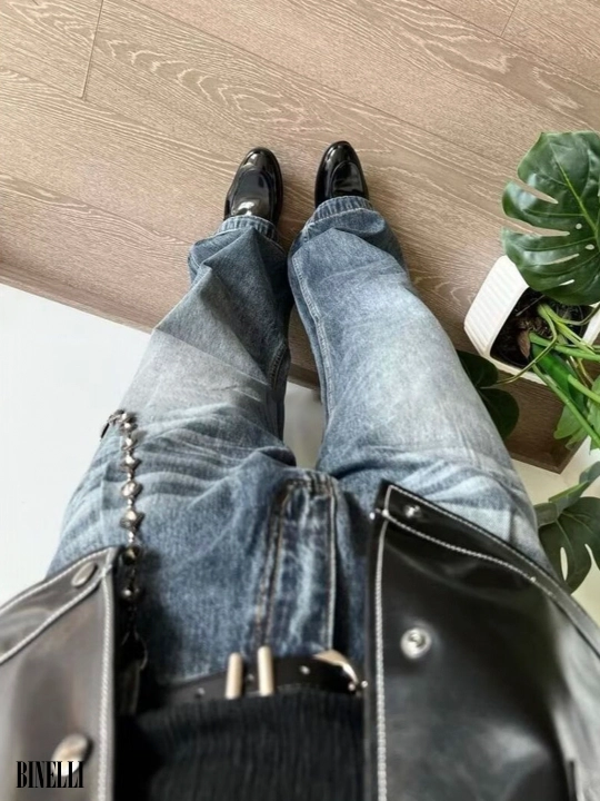 Keng baggi jinsi ETHER, erkaklar va ayollar va o‘smirlar uchun, S-XL o‘lchamlari