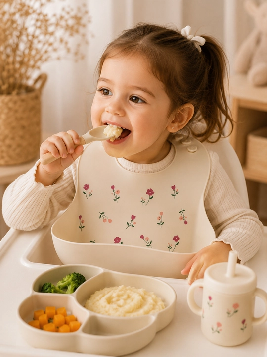 Силиконовый нагрудник для детей, слюнявчик с карманом, BPA Free, 6+ месяцев