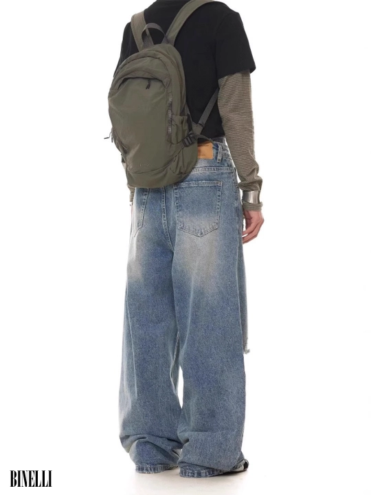 Keng baggi jinsi ETHER, erkaklar va ayollar va o‘smirlar uchun, S-XL o‘lchamlari