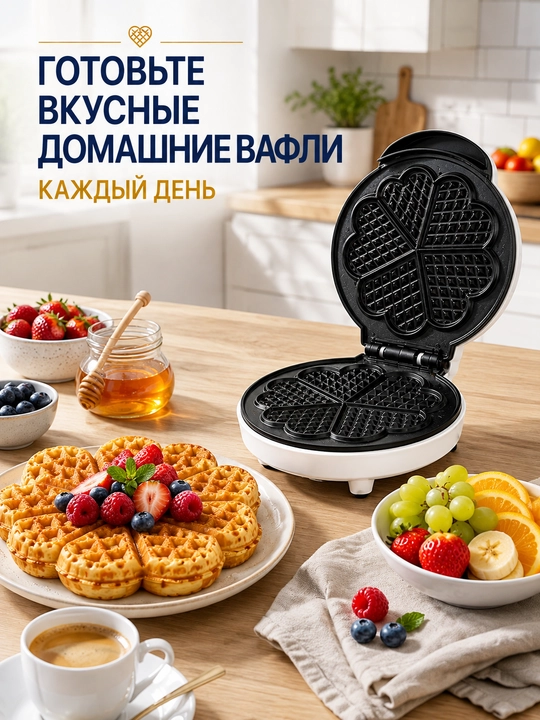 Мультипекарь 5 в 1, сэндвичница и вафельница, антипригарное покрытие, 1200 Вт