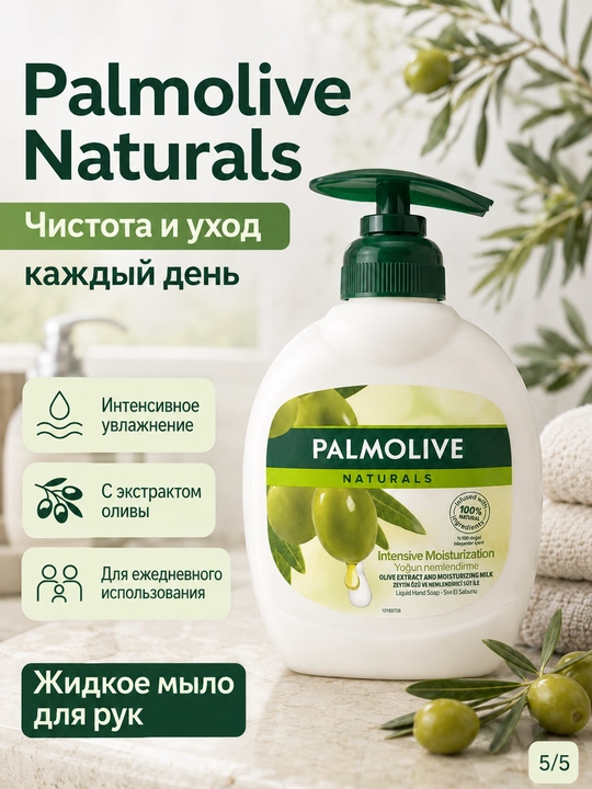 Zaytun yoki asal qo‘shilgan namlantiruvchi suyuq qo‘l sovuni, dozatorli 300ml